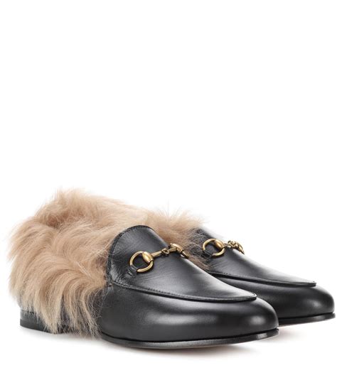 gucci fur loafers sale|gucci fur lined loafer.